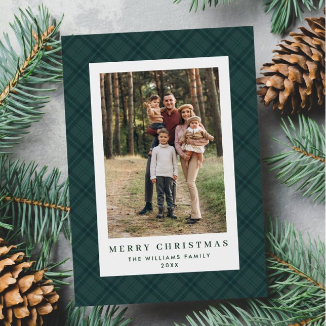 2 Photo Retro jul Play Tartan Hälsning Julkort (Skapare uppladdad)