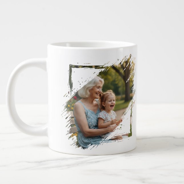 2 Photo Scribble Frame Template Personalized Jumbo Mugg (Vänster)