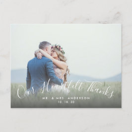 2 Photo Script Heartfilt Tack Bröllop Tack Vykort