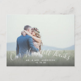 2 Photo Script Heartfilt Tack Bröllop Tack Vykort