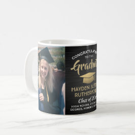 2 Photo Studenten Brushed Black Guld och White Kaffemugg