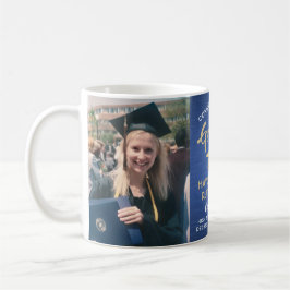 2 Photo Studenten Brushed Blue Guld och White Kaffemugg