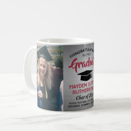 2 Photo Studenten Brushed Grått Red och Black Kaffemugg