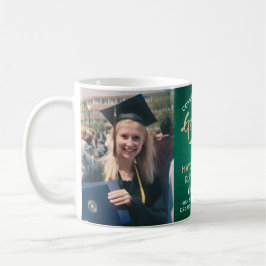 2 Photo Studenten Brushed Grönt Guld och White Kaffemugg
