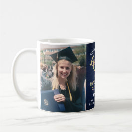 2 Photo Studenten Brushed Navy Blue Guld & White Kaffemugg