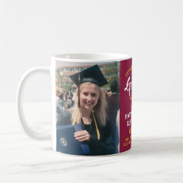 2 Photo Studenten Gratulerar Maron Red Guld Gult Kaffemugg