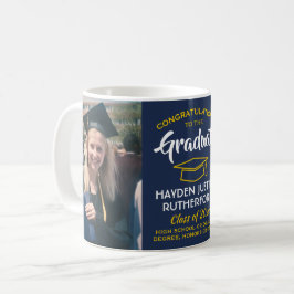 2 Photo Studenten Gratulerar Navy Blue Guld Gult Kaffemugg