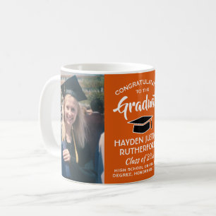 2 Photo Studenten Gratulerar Orange Black and Whit Kaffemugg