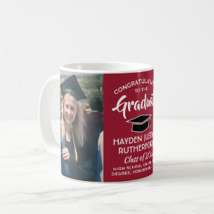 2 Photo Studenten Gratulerar Red White och Black Kaffemugg