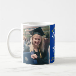 2 Photo Studenten Gratulerar Royal Blue Guld Gult Kaffemugg