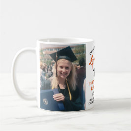 2 Photo Studenten Modern Orange Black and White Kaffemugg