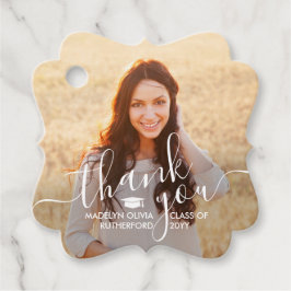 2 Photo Studenten Tack White-skript Finare Gåvor Etiketter