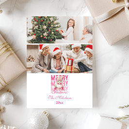 2 Photo Vintage Pink Nutcracker Christmas  Julkort