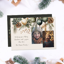 2 Photo Watercolor Garland Botanical Julkort