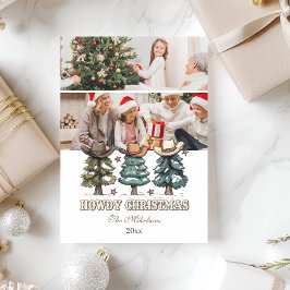 2 photo Western Howdy Christmas Julkort