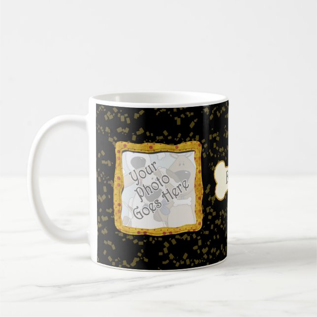 2 Photo Whimsical Hund Polka Dot Confetti Keepsaki Kaffemugg (Vänster)
