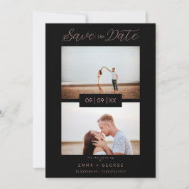 2 Photos Modern Collage Wedding Wimshical Script Spara Datumet