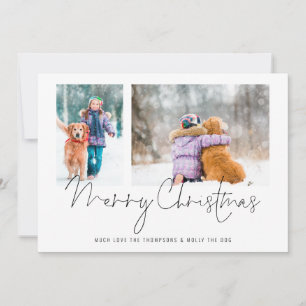 2 Photos Script Family och Hund God jul