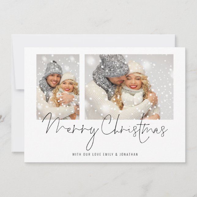 2 Photos Script par God jul Card (Framsida)