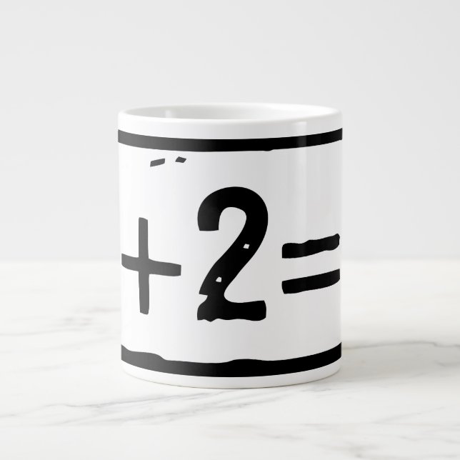 2 plus 2 lika med 5 jumbo mugg (Framsidan)