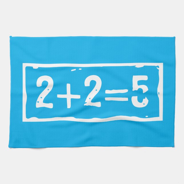 2 plus 2 lika med 5 kökshandduk (Horisontell)