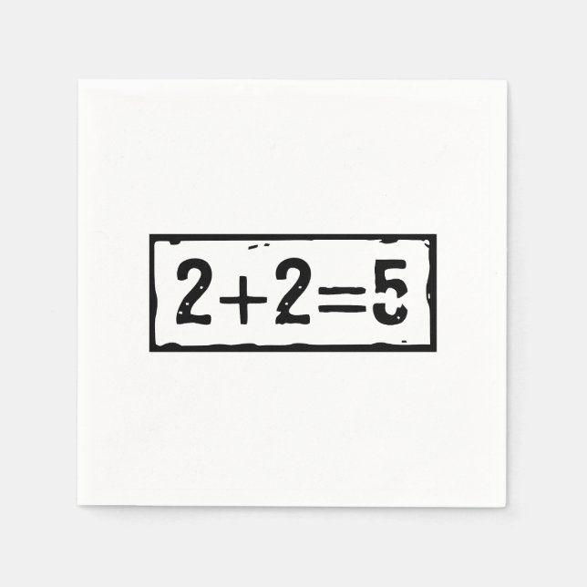 2 plus 2 lika med 5 pappersservett (Framsidan)