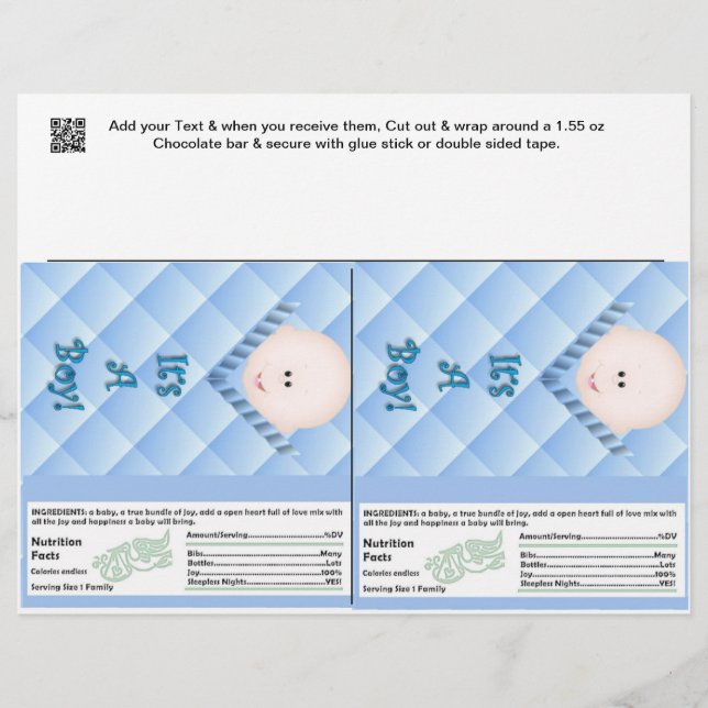 2 Pojke Shower Candy Pub Wrappers Party favors (Framsida)