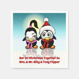 2 Polar Love birds firar jul Pappersservett