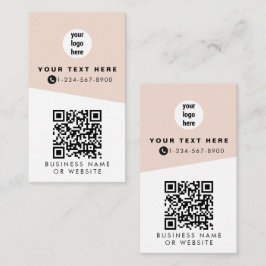 2 QR-koder 2 Business Logotyper & 2 Kontakter Rosa Visitkort