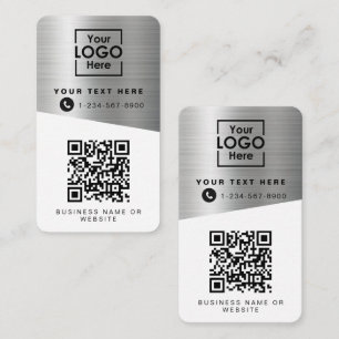 2 QR-koder 2 Business Logotyper & 2 Kontakter Silv Visitkort