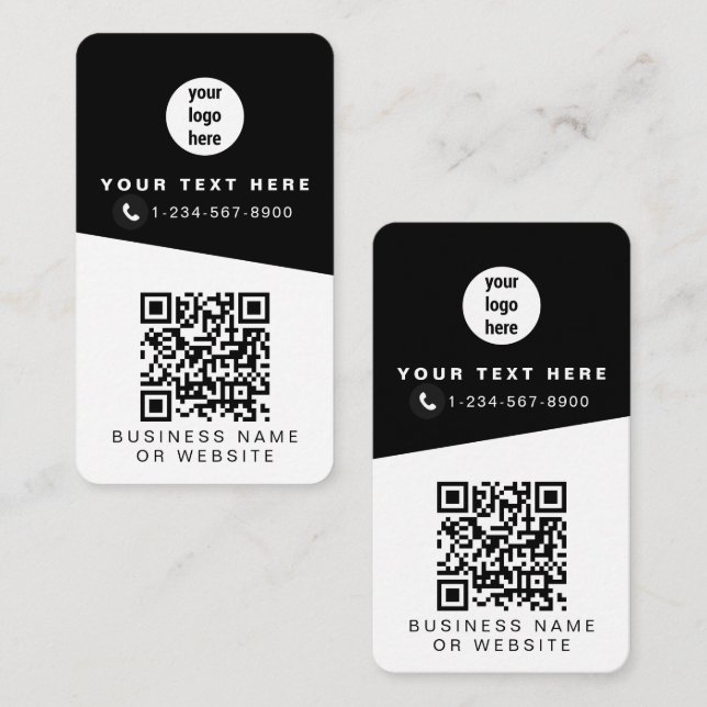 2 QR-koder 2 Business Logotyper & 2 Kontakter Visitkort (Fram/baksida)