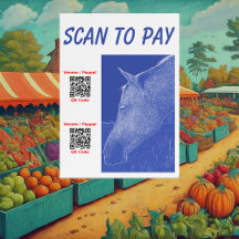 2 QR-koder - Business Scan för att Betala Blue Hor