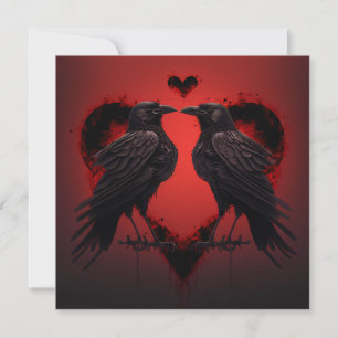 2 Raven och gotiskt hjärta Kort