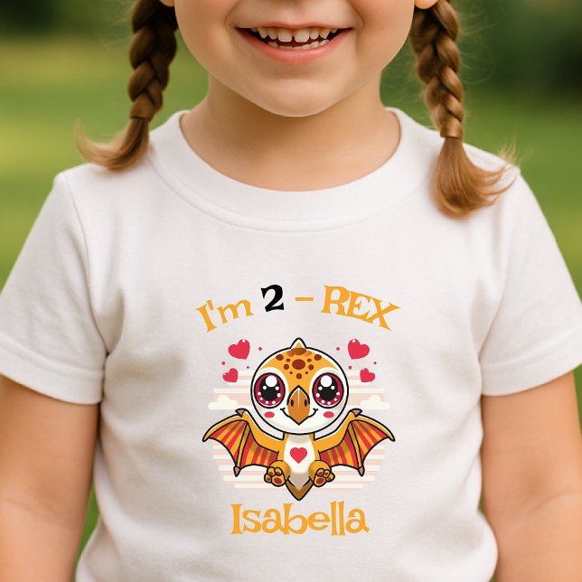 2-Rex Birthday Shirt – Custom Name Gift T Shirt (Skapare uppladdad)