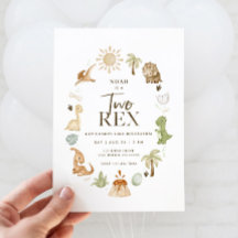 2 Rex Dinosaur 2:a födelsedagsinbjudan