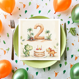2-rex dosinosaur 2:a födelsedag Papper Pappersservett