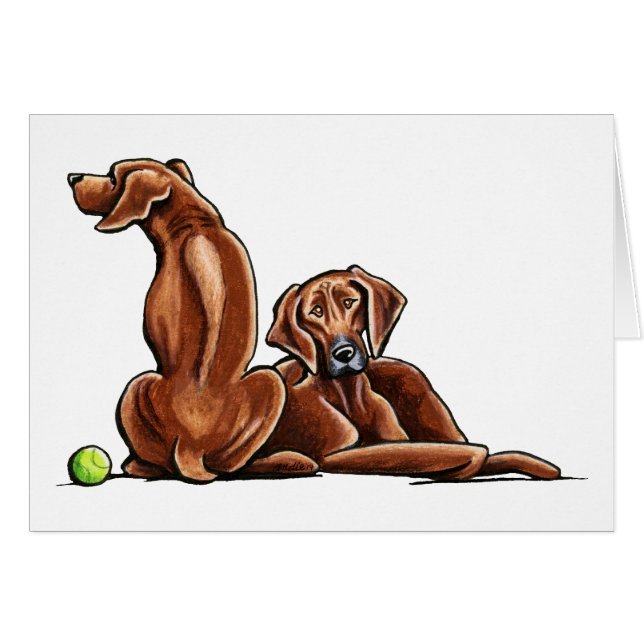 2 Rhodesian RidgeBackback Hälsningskort (Framsidan Horizontal)