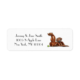 2 Rhodesian Ridgebacks Returadress Etikett