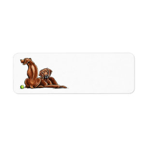 2 Rhodesian Ridgebacks Returadress Etikett