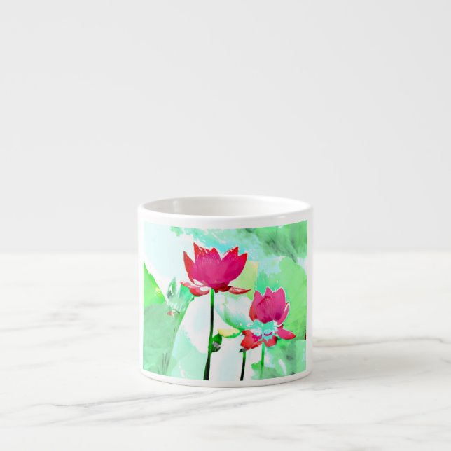 2 röda blommor espressomugg (Framsidan)