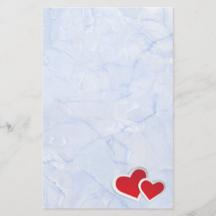 2 Röda Pappra hörn på Isig Blue Marble Brevpapper