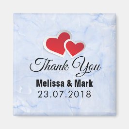 2 Röda Pappra öron på Isig Blue Marble Bröllop Magnet