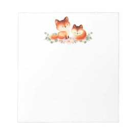 2 Rödfärgade ljusrävar, vattenfärgsdesign Anteckningsblock