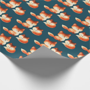2 Rödfärgade ljusrävar, vattenfärgsdesign Presentpapper