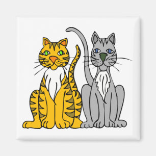 2 roliga tecknadstrykarkatter med Whiskers Magnet