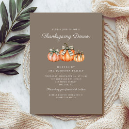 2 Rustika Orange Pumpor Thanksgiving Middag Inbjudningar