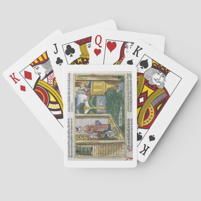 2 Samuel 11 1-5 David ser Bathsheba bad från Spel Kort (Baksidan)