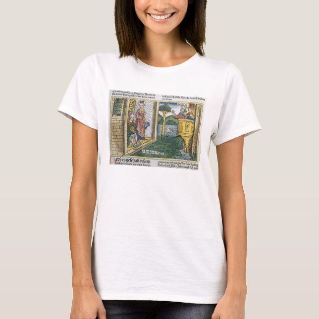 2 Samuel 11 1-5 David ser Bathsheba bad från Tee Shirt (Framsida)