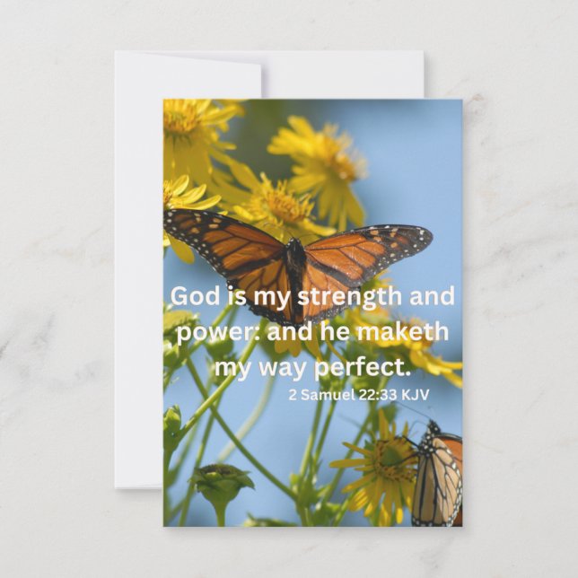 2 Samuel 22:33 KJV Bible Scripture Pic Hälsning Kort (Framsida)