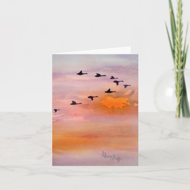 2 Samuel 23:4, Fall Sunset, Note Card Kort (Framsida)